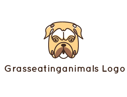 dog grooming logo featuring a bulldog