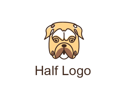 dog grooming logo featuring a bulldog