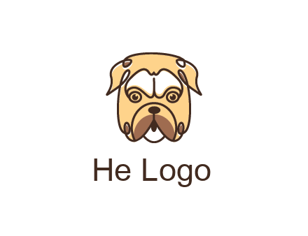 dog grooming logo featuring a bulldog