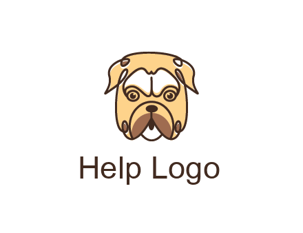 dog grooming logo featuring a bulldog