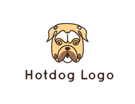 dog grooming logo featuring a bulldog