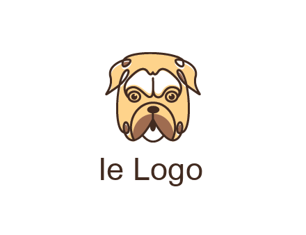 dog grooming logo featuring a bulldog