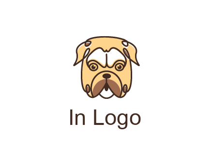 dog grooming logo featuring a bulldog