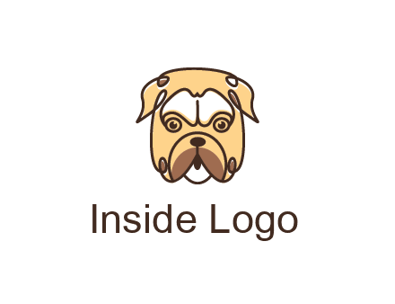 dog grooming logo featuring a bulldog