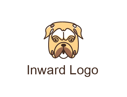dog grooming logo featuring a bulldog