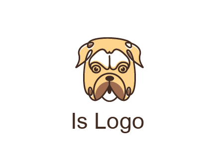 dog grooming logo featuring a bulldog