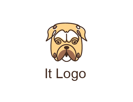 dog grooming logo featuring a bulldog