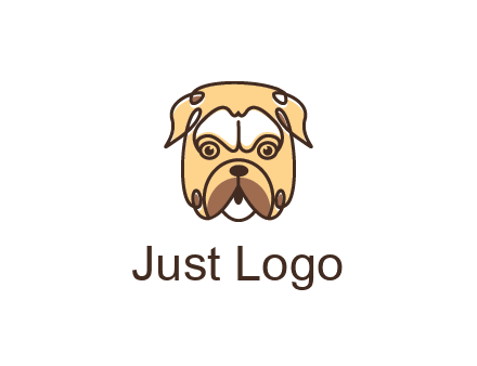 dog grooming logo featuring a bulldog