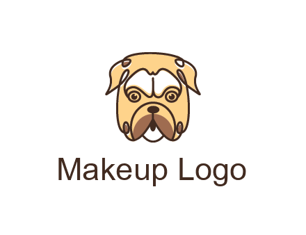 dog grooming logo featuring a bulldog