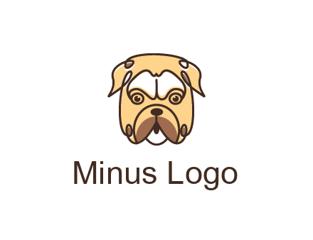 dog grooming logo featuring a bulldog