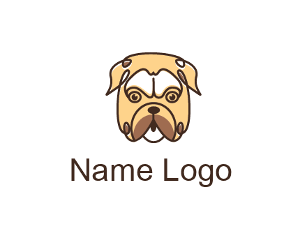 dog grooming logo featuring a bulldog