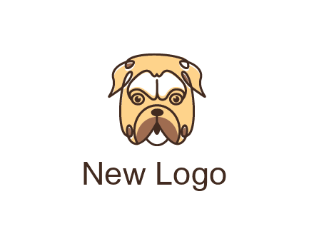 dog grooming logo featuring a bulldog