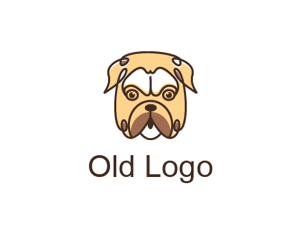 dog grooming logo featuring a bulldog