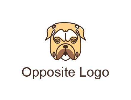 dog grooming logo featuring a bulldog