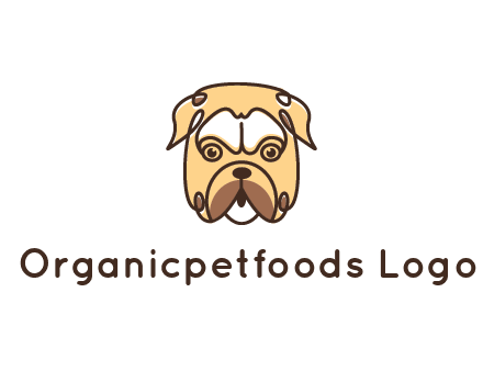 dog grooming logo featuring a bulldog