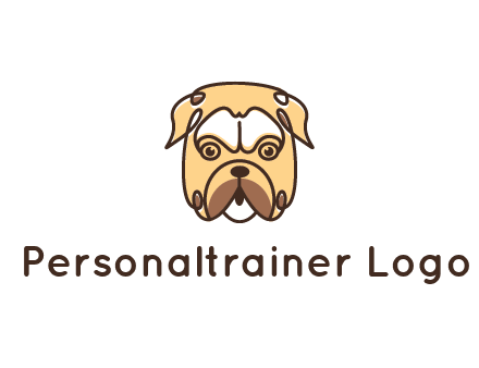 dog grooming logo featuring a bulldog