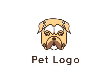 dog grooming logo featuring a bulldog