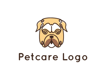 dog grooming logo featuring a bulldog