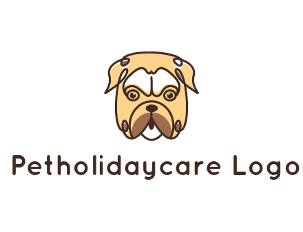 dog grooming logo featuring a bulldog