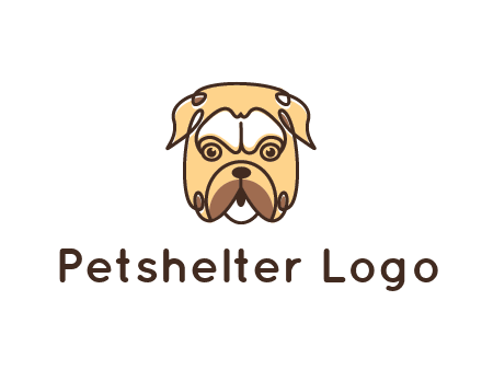 dog grooming logo featuring a bulldog