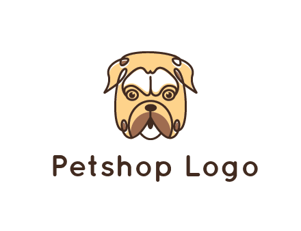 dog grooming logo featuring a bulldog