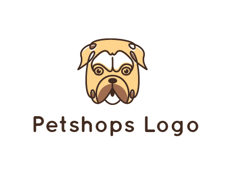dog grooming logo featuring a bulldog