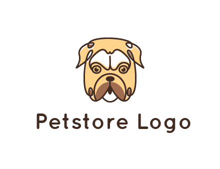 dog grooming logo featuring a bulldog