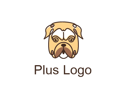 dog grooming logo featuring a bulldog