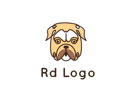 dog grooming logo featuring a bulldog