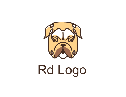 dog grooming logo featuring a bulldog