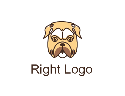 dog grooming logo featuring a bulldog