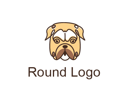 dog grooming logo featuring a bulldog