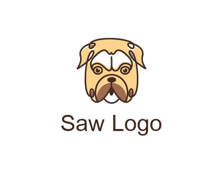 dog grooming logo featuring a bulldog