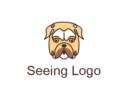dog grooming logo featuring a bulldog