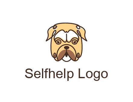 dog grooming logo featuring a bulldog