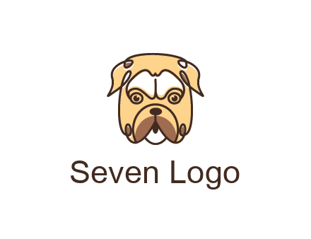 dog grooming logo featuring a bulldog
