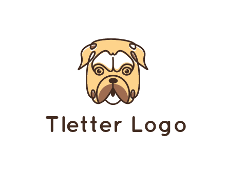 dog grooming logo featuring a bulldog