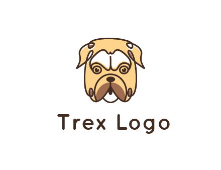 dog grooming logo featuring a bulldog