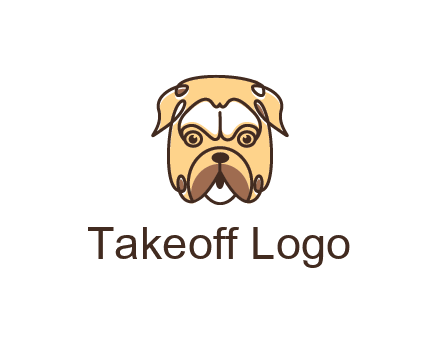 dog grooming logo featuring a bulldog