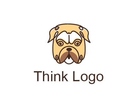 dog grooming logo featuring a bulldog