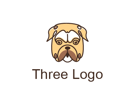 dog grooming logo featuring a bulldog
