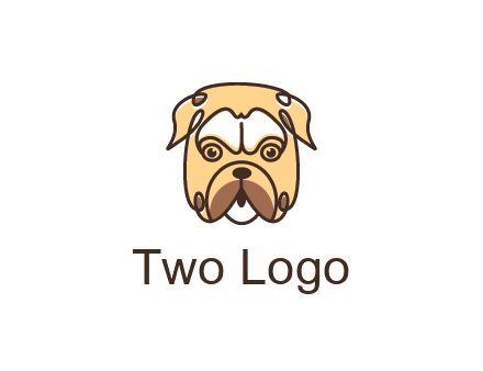 dog grooming logo featuring a bulldog
