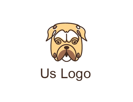 dog grooming logo featuring a bulldog