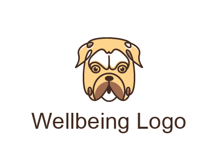 dog grooming logo featuring a bulldog