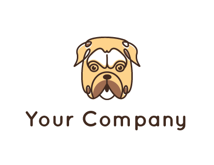 dog grooming logo featuring a bulldog