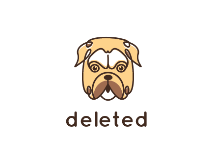 dog grooming logo featuring a bulldog