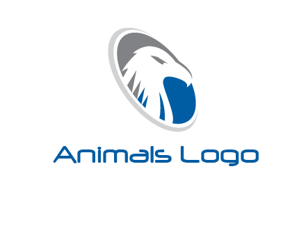 hawk in swoosh oval animal logo