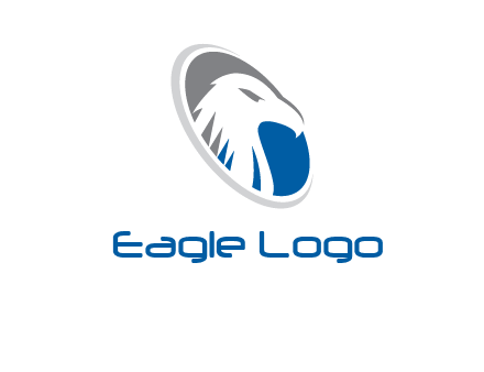 hawk in swoosh oval animal logo