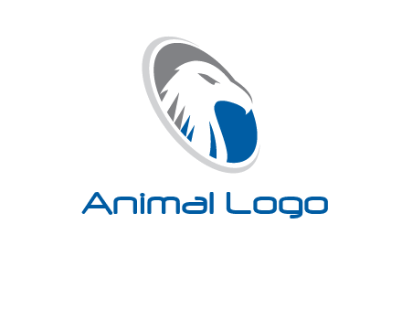 hawk in swoosh oval animal logo