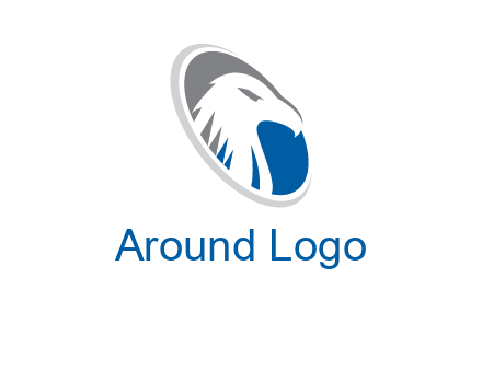 hawk in swoosh oval animal logo